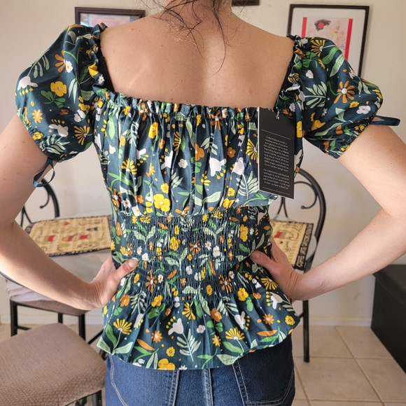 Modcloth x Collectif Peasant Top XS US 4 NWT - Picture 3 of 4